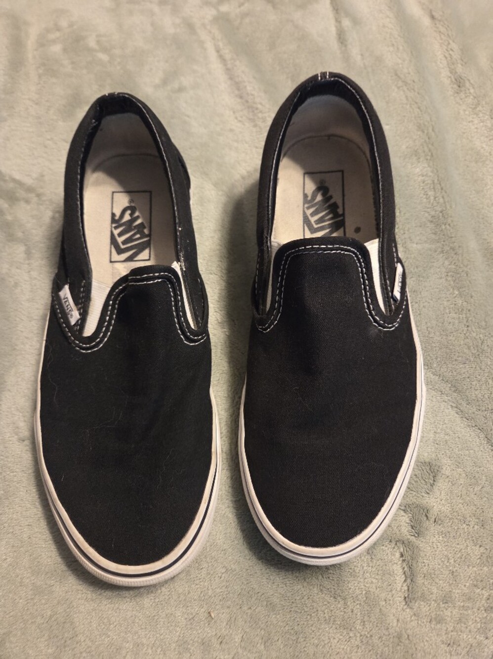 Vans Black & White Classic Slip-On Sneakers